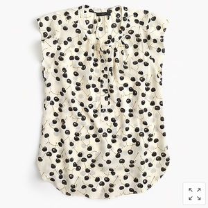 Jcrew Silk Cherry Print Blouse